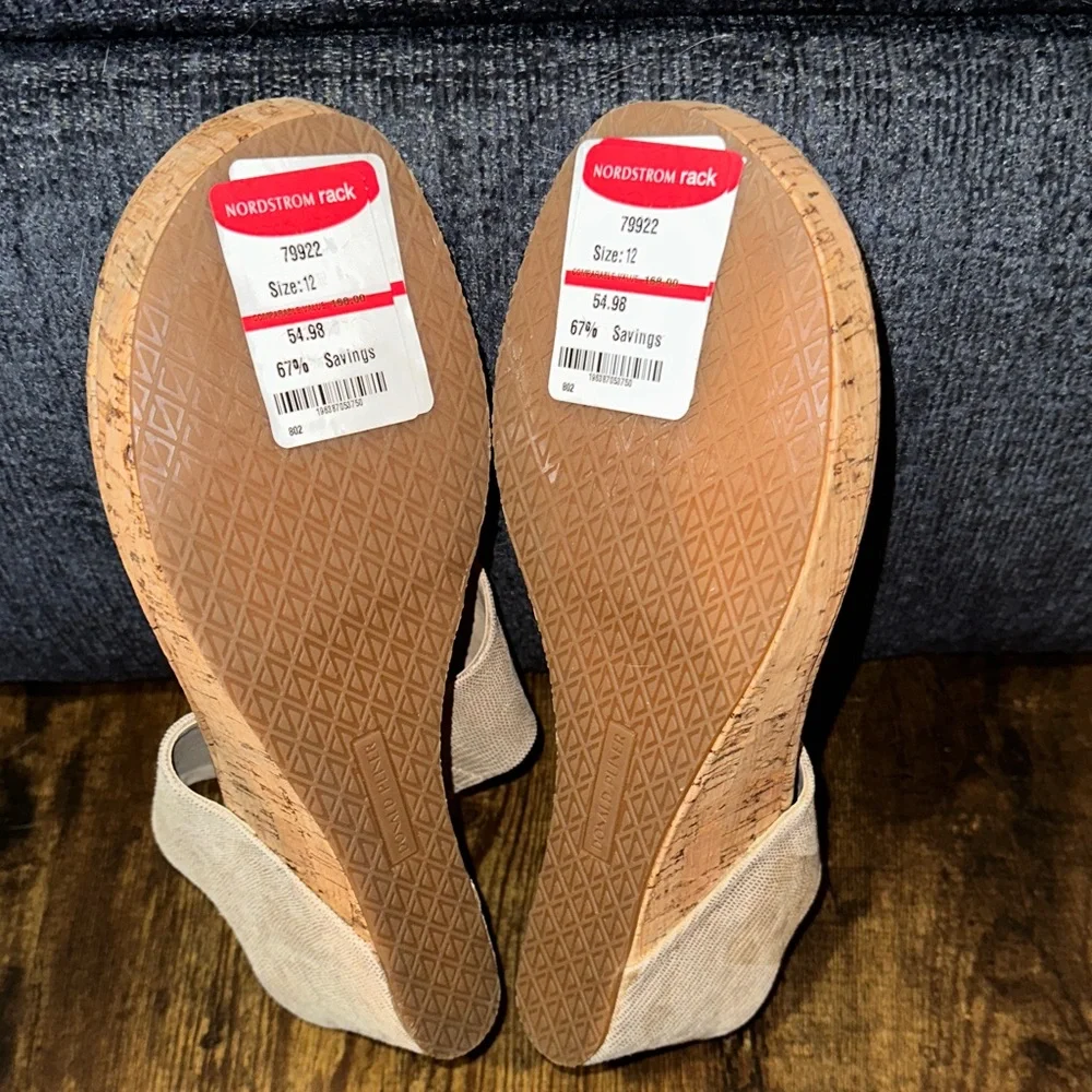Donald J Pliner - Gilles - Tan - Suede Cork Wedge Sandals - Size 12M
